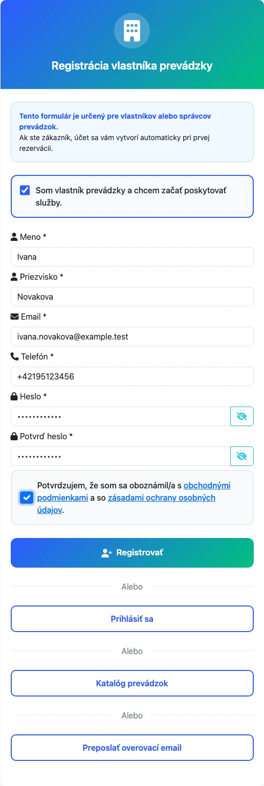 Registrácia