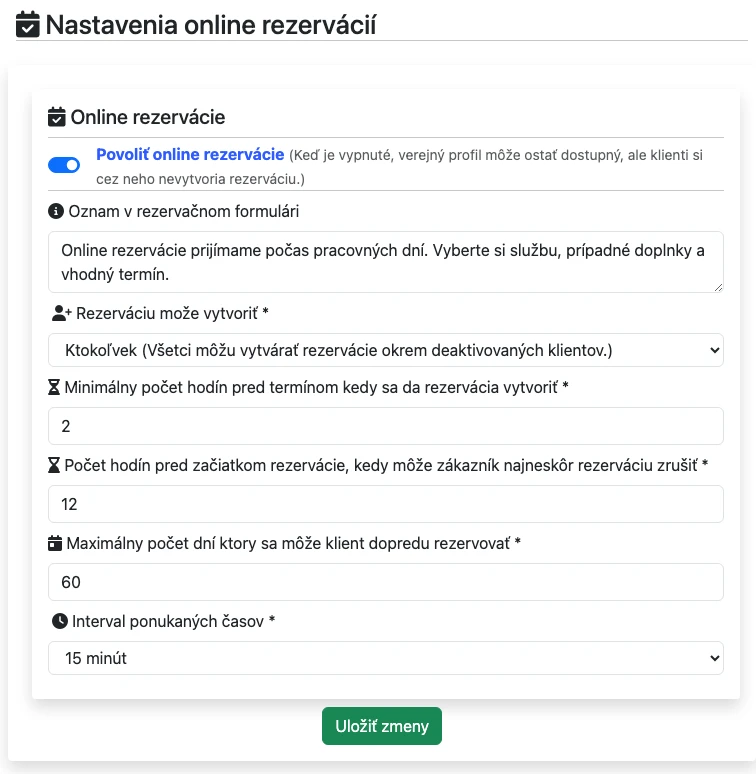 Online rezervácie